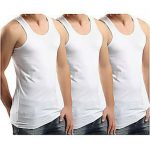 MEN’S VESTS JERSEY COTTON TANK TOP SUMMER TRAINING GYM TOPS WHITE PACK 2, 4 New